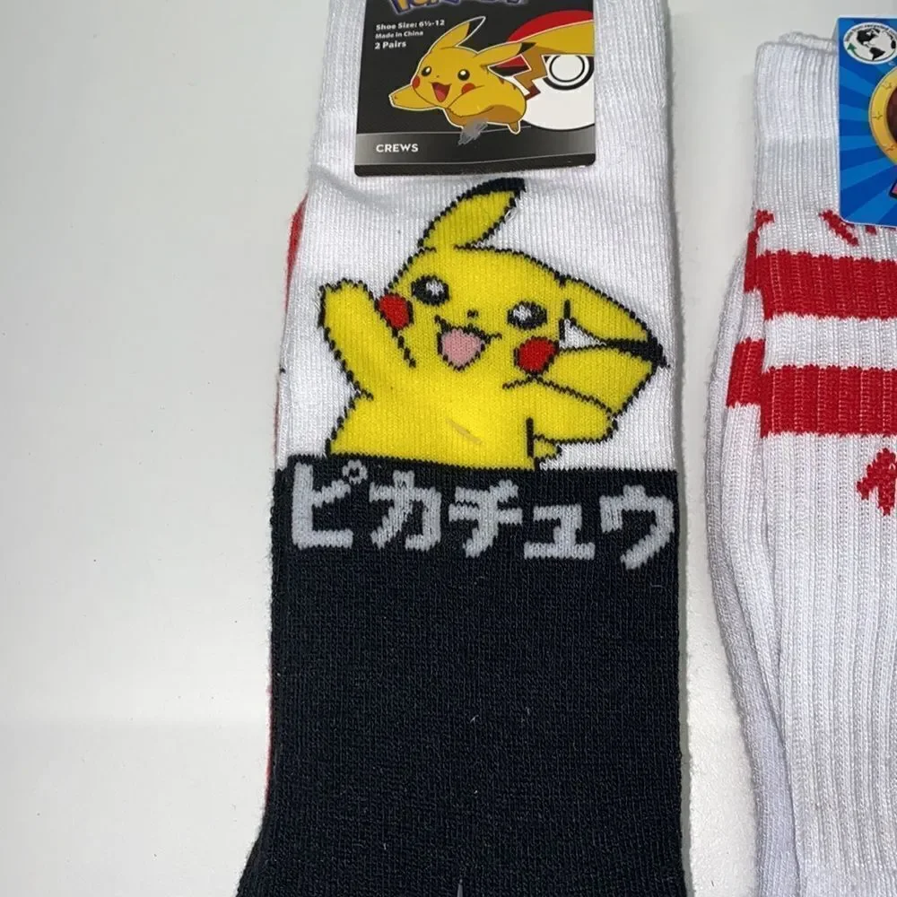 3 pair of socks Super Mario / Pokémon kids size 10-13 shoe size 61/2-12 New